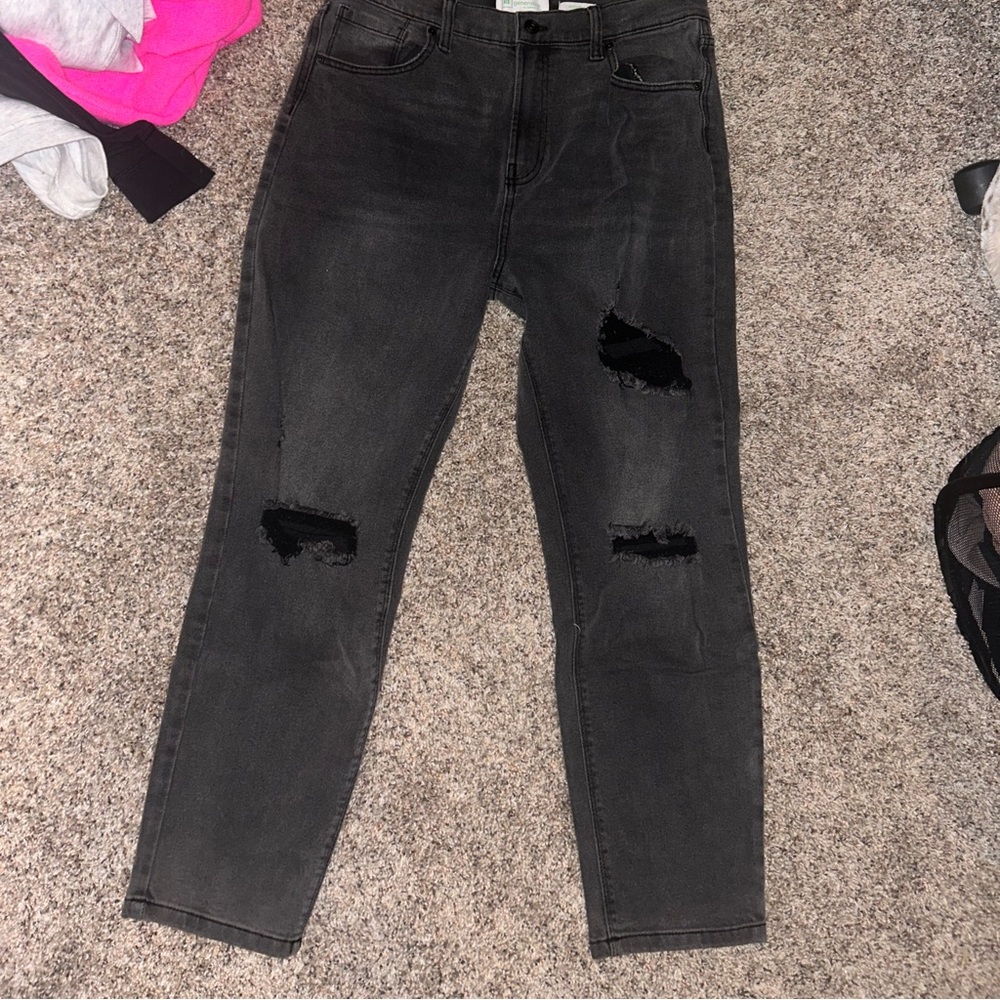 RE Generation Black Distressed Jeans